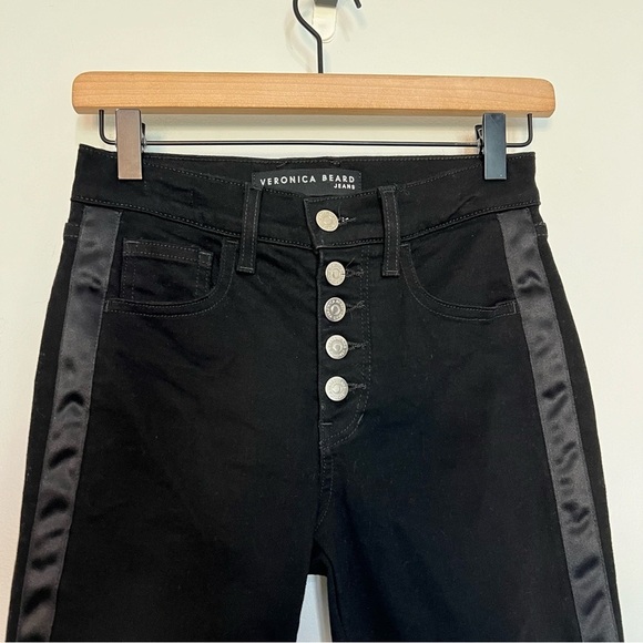 Veronica beard Carolyn baby boot high rise black tuxedo stripe size 25/0 - Picture 5 of 7